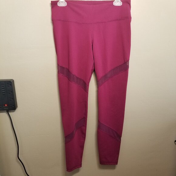 Old Navy Active Fitted Leggings, Go-Dry, Large, Burgundy - Picture 1 of 8